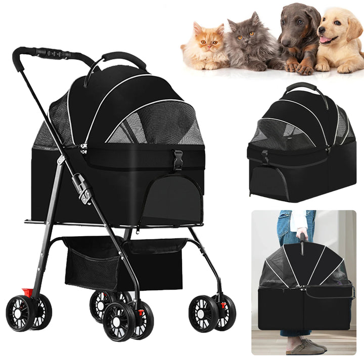 Poussette Multifonction 3-en-1 pour Animaux