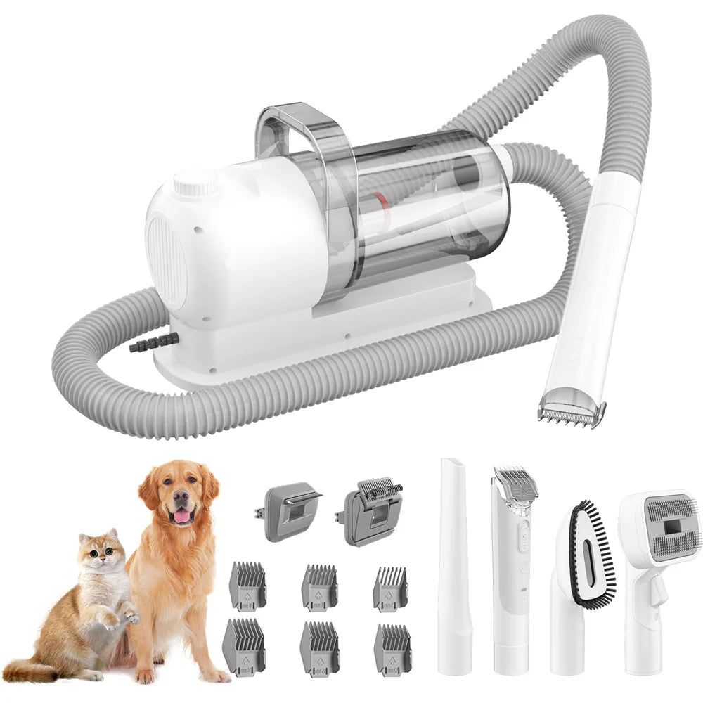 Kit de Toilettage Premium avec Aspirateur 10 kPa pour Chiens et Chats