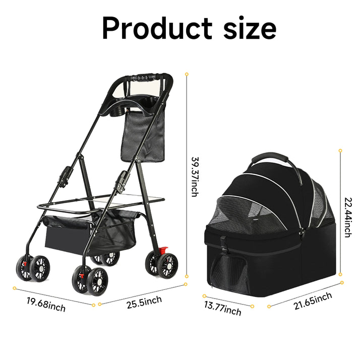 Poussette Multifonction 3-en-1 pour Animaux