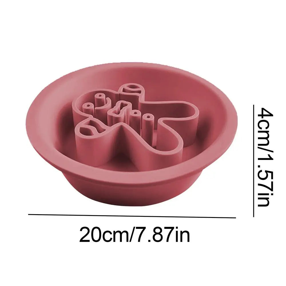 Gamelle en Silicone à Alimentation Lente pour Chiens – Design Mignon & Double Face