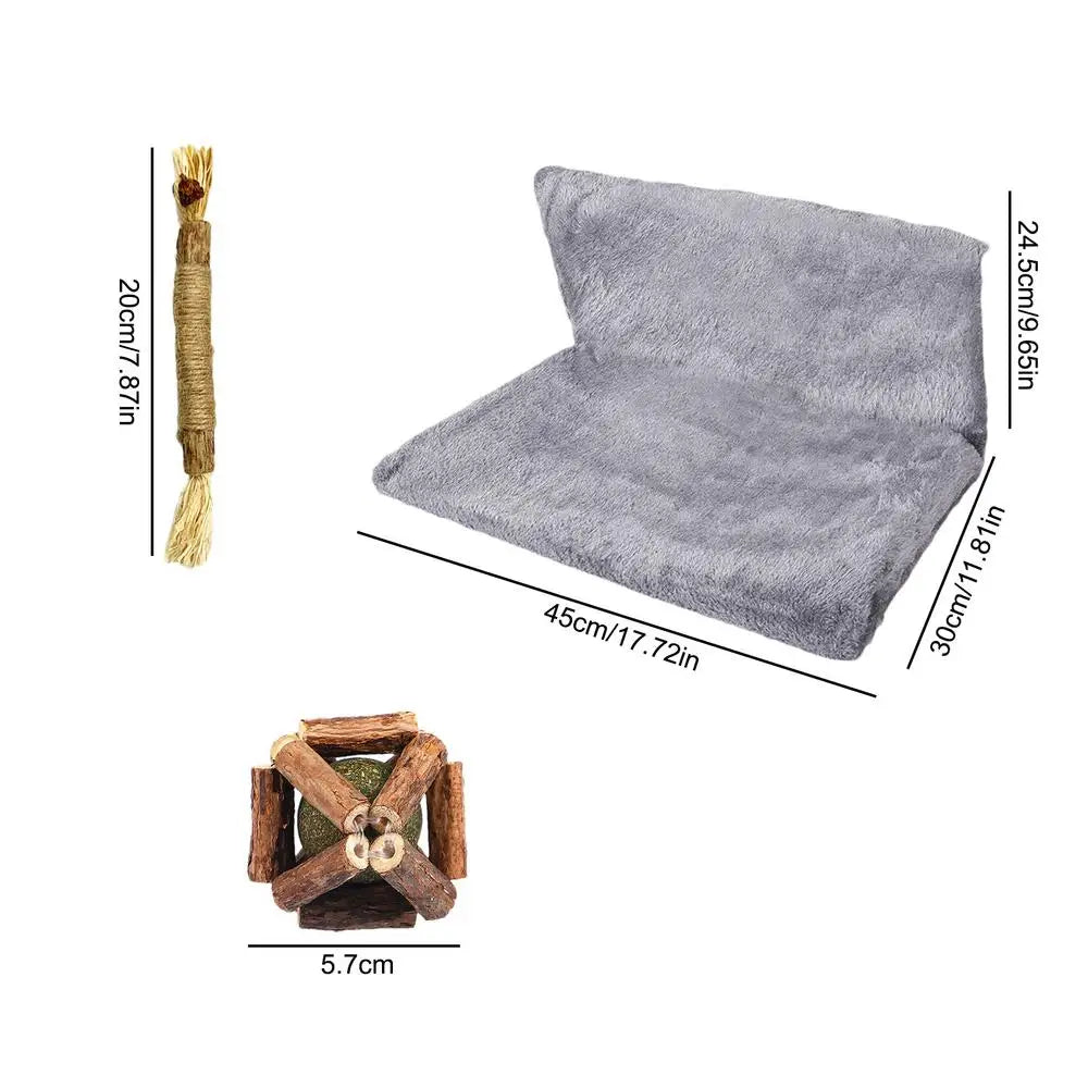 Hamac pour chat en flanelle et cadre en métal