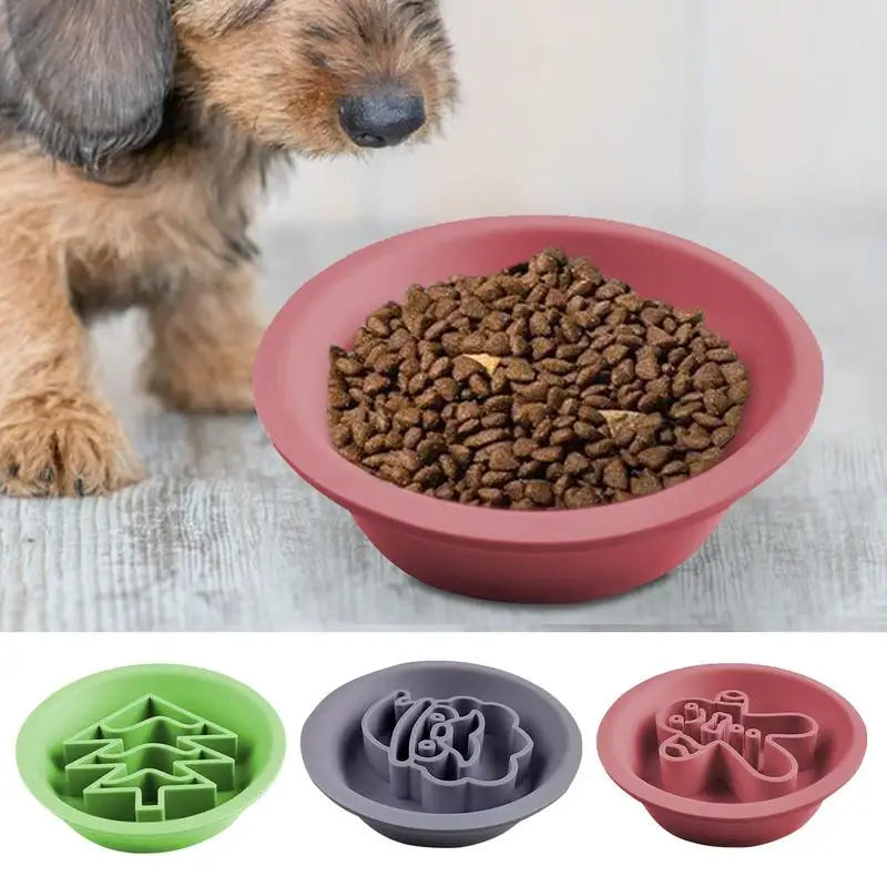 Gamelle en Silicone à Alimentation Lente pour Chiens – Design Mignon & Double Face