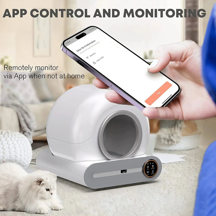 Bac À Litière Intelligent Autonettoyant 65 L