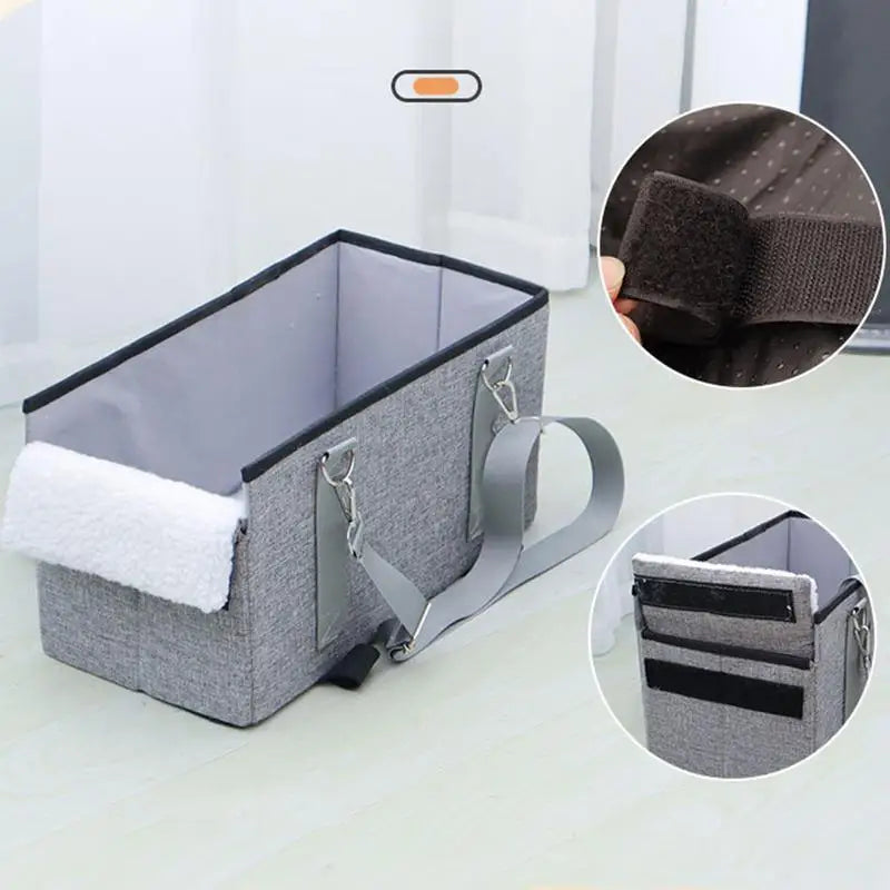 Siège Auto Pliable avec Console Centrale pour Chiens & Chats