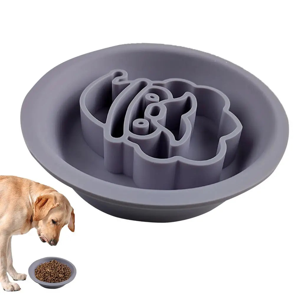 Gamelle en Silicone à Alimentation Lente pour Chiens – Design Mignon & Double Face