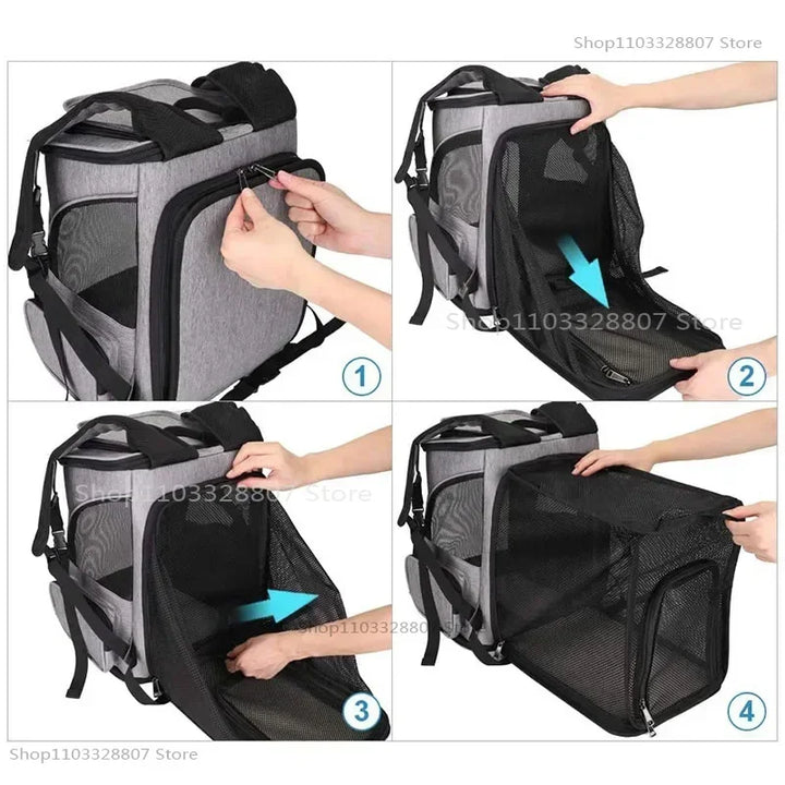 Sac à dos de Transport pour animaux de compagnie, respirant, pliable, sac de voyage, extensible, grande capacité, créatif pour chats et chiens