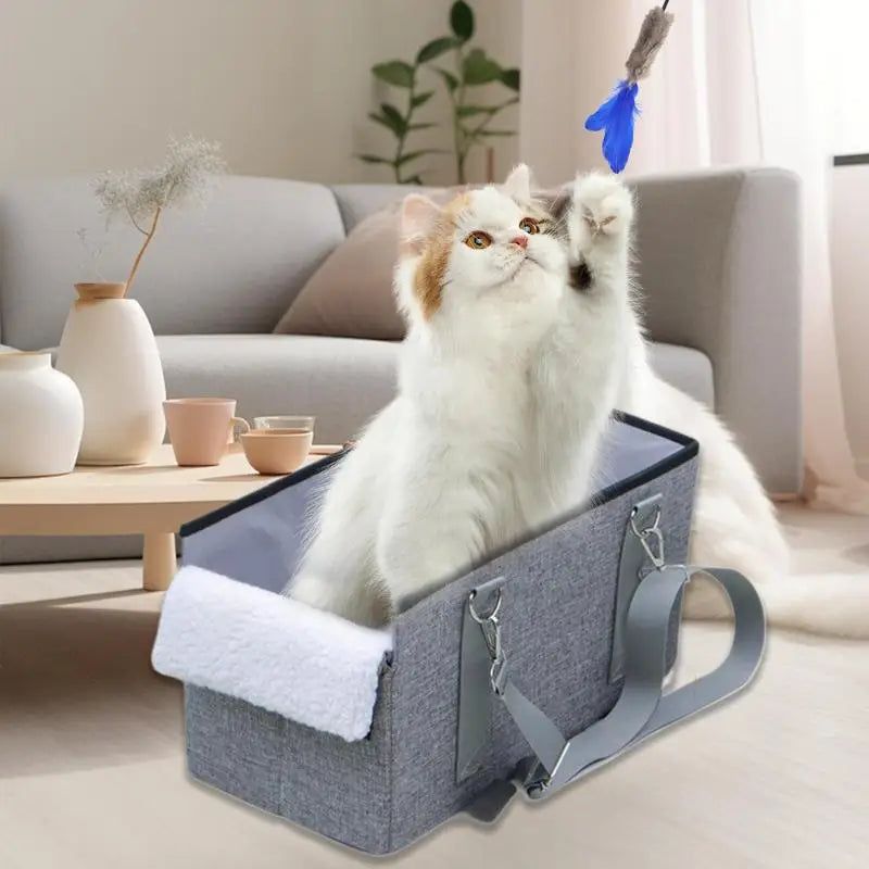 Siège Auto Pliable avec Console Centrale pour Chiens & Chats