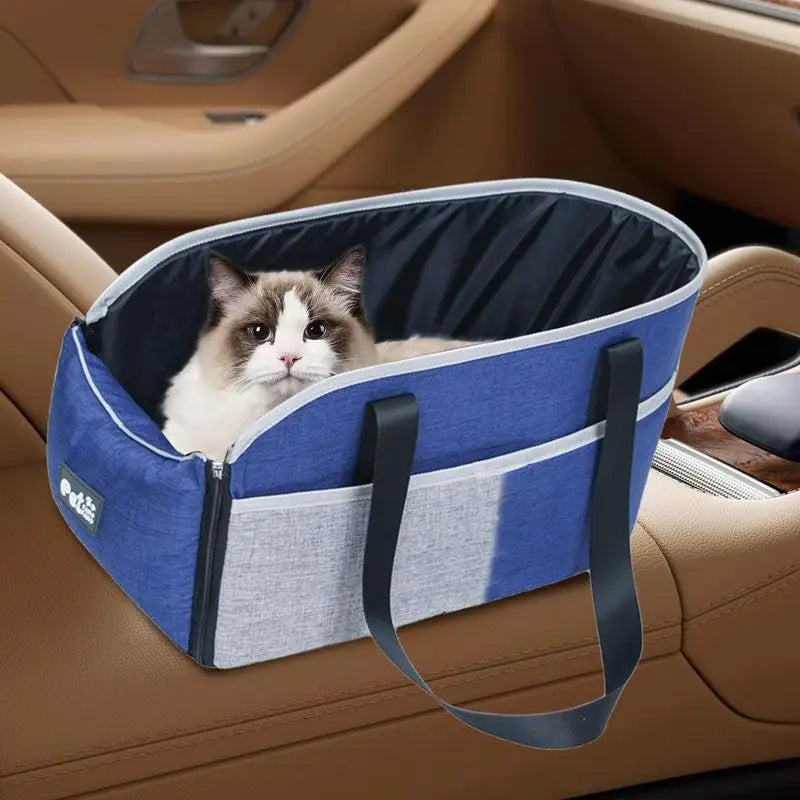 Siège Auto Portable Confort Premium – Console Centrale pour Chats & Petits Chiens