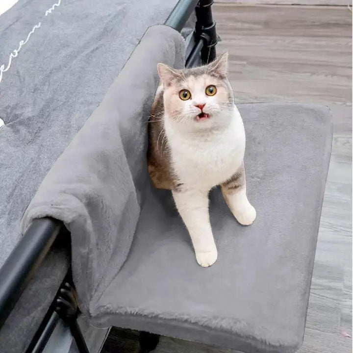 Hamac pour chat en flanelle et cadre en métal