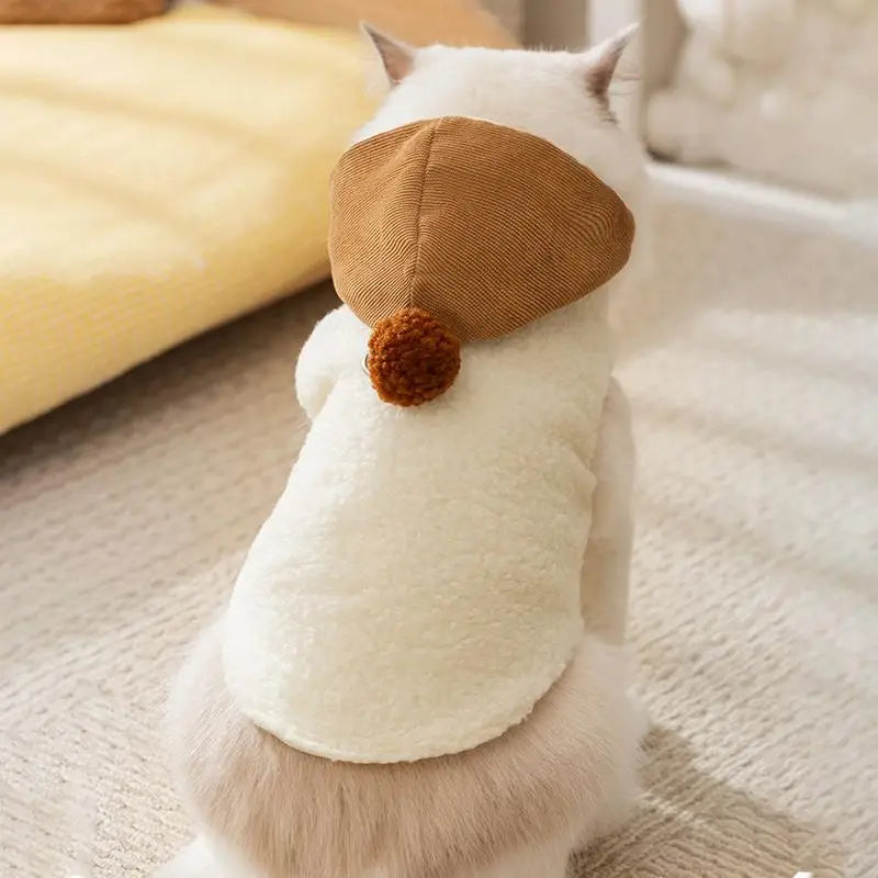 Pull Mignon d’Hiver pour Chiens & Chats avec Bonnet