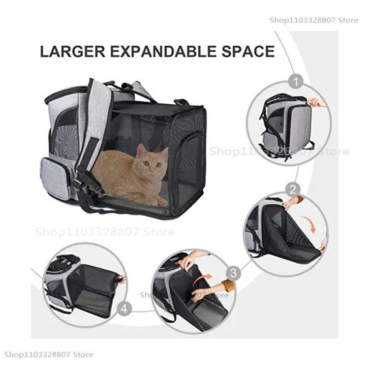 Sac à dos de Transport pour animaux de compagnie, respirant, pliable, sac de voyage, extensible, grande capacité, créatif pour chats et chiens