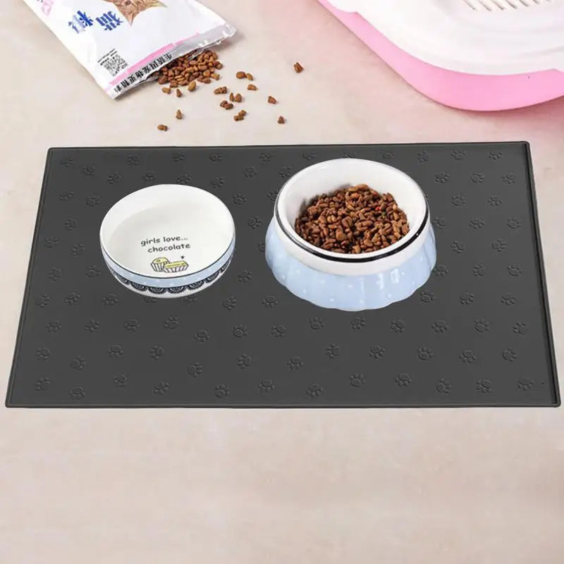 Tapis de Nourriture Antidérapant & Étanche pour Chiens et Chats – Silicone Premium