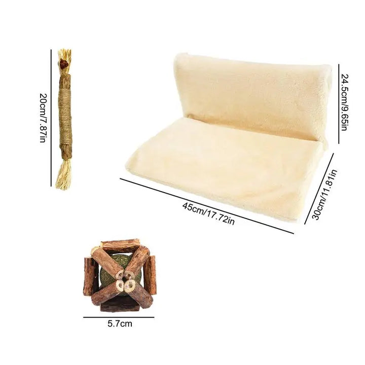 Hamac pour chat en flanelle et cadre en métal