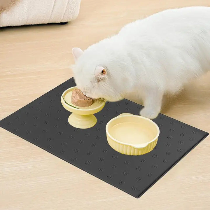 Tapis de Nourriture Antidérapant & Étanche pour Chiens et Chats – Silicone Premium