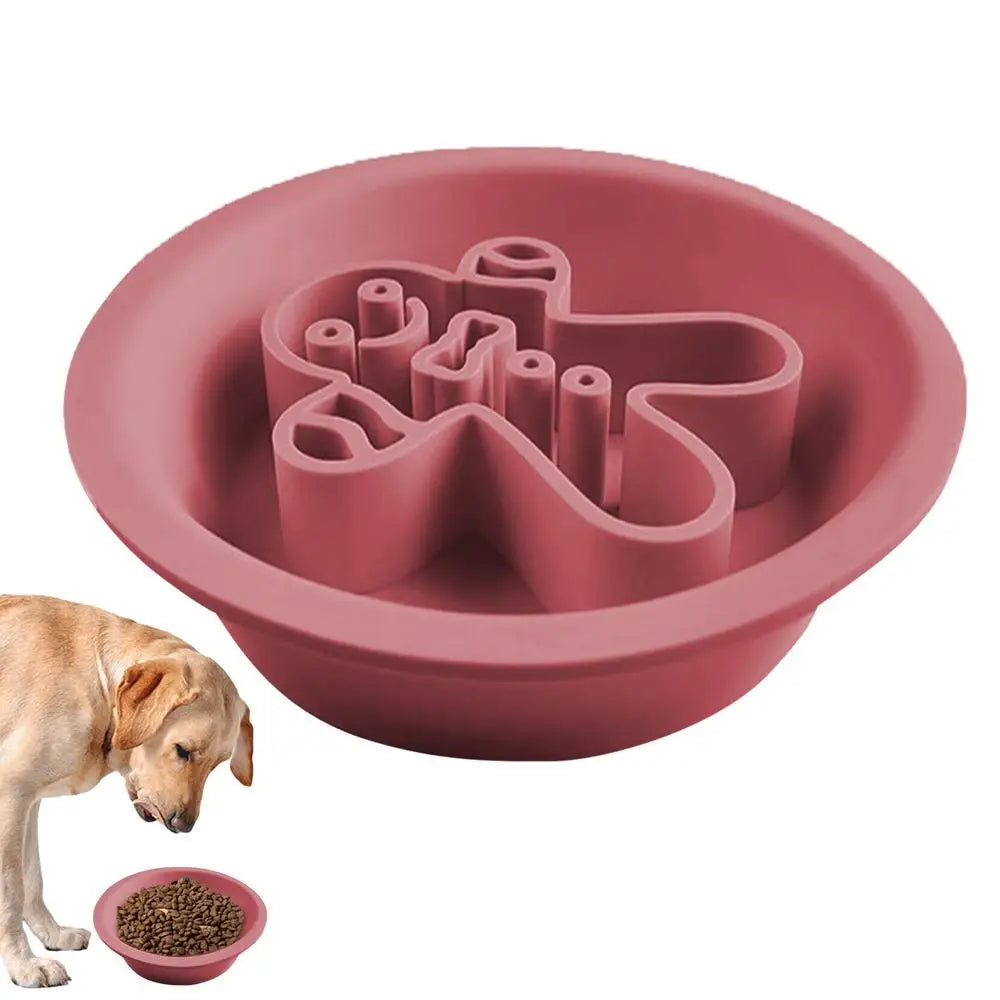 Gamelle en Silicone à Alimentation Lente pour Chiens – Design Mignon & Double Face